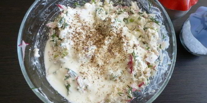 Рецепт творожного паштета с редисом