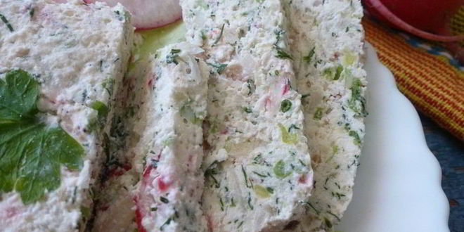 Рецепт творожного паштета с редисом