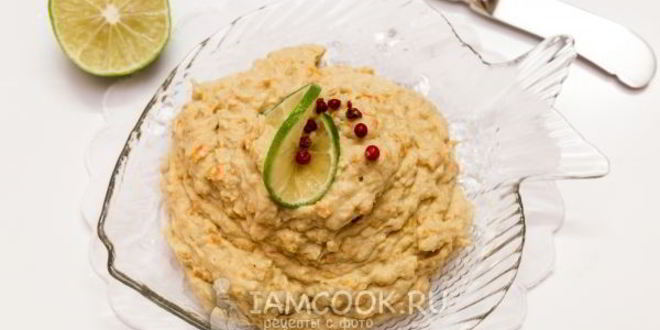 Рецепт яичного паштета с печенью трески и овощами