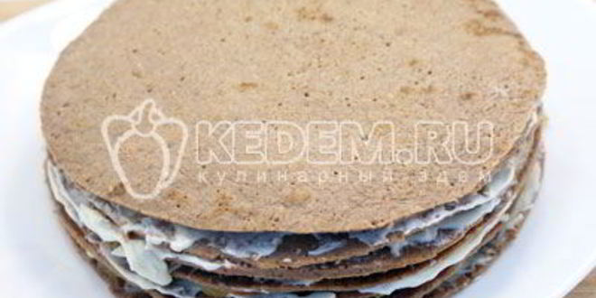 Рецепт блинного торта с печенью