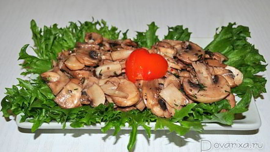 Рецепт пикантной закуски из шампиньонов