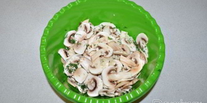 Рецепт пикантной закуски из шампиньонов