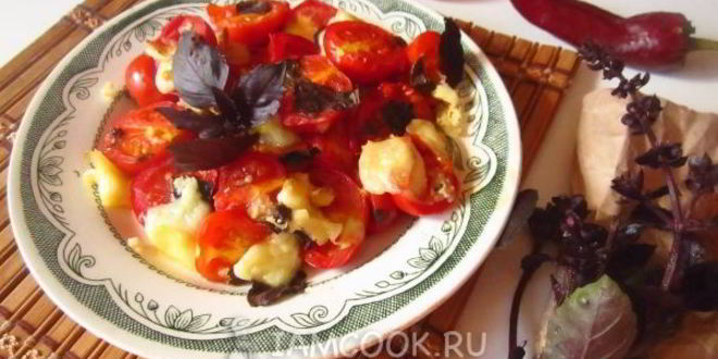 Рецепт помидоров с моцареллой в духовке