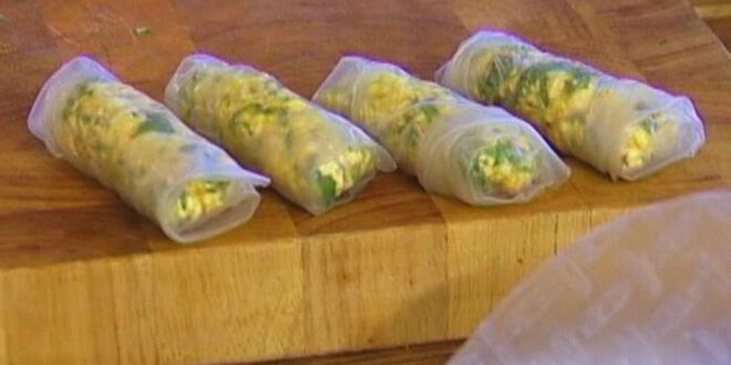 Рецепт домашних спринг-роллы с творогом, тмином и карри