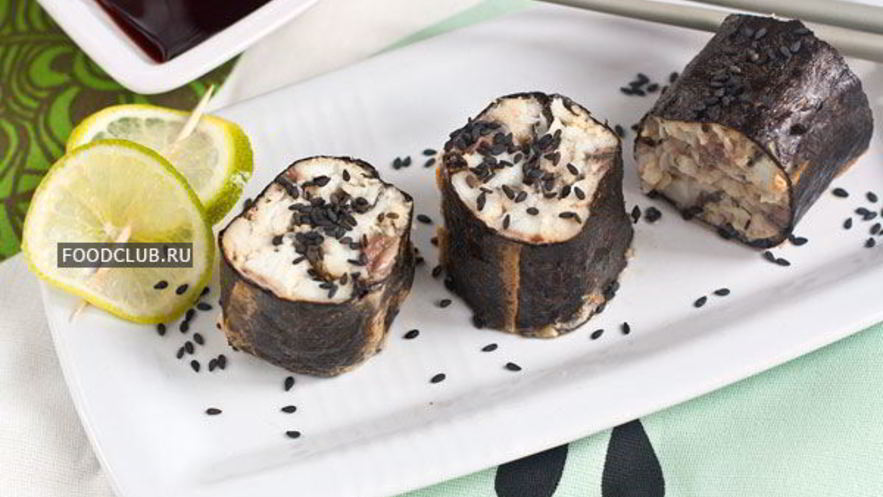 Рецепт горячих роллов с белой рыбой