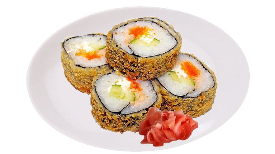 Рецепт горячих роллов с семгой и икрой