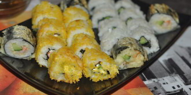 Рецепт горячих роллов в панировочных хлопьях