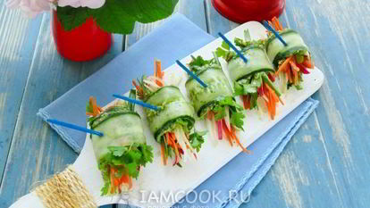 Рецепт Овощных роллов с огурцом и авокадо