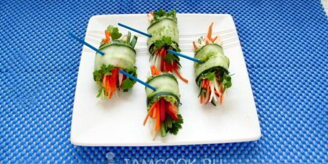 Рецепт овощных роллов с огурцом и авокадо