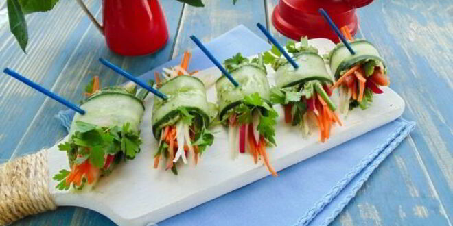 Рецепт овощных роллов с огурцом и авокадо