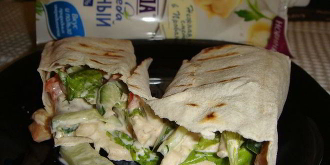 Рецепт ролла с курицей и овощами