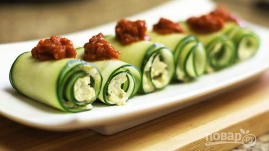 Рецепт ролла с огурцом
