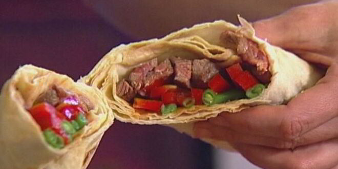 Рецепт роллов с говядиной, фасолью и сладким перцем