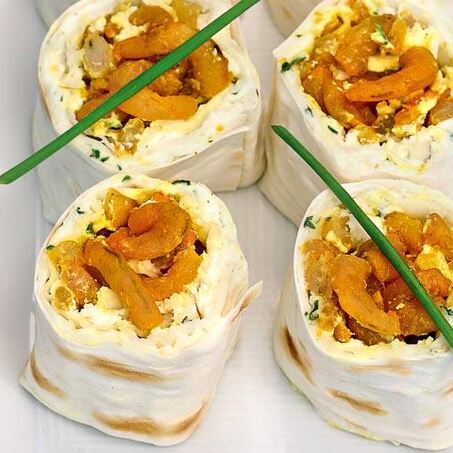 Рецепт Роллов с креветками в карри