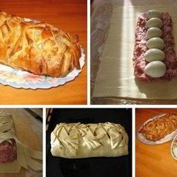 Рецепт Домашнего мясного рулета в тесте