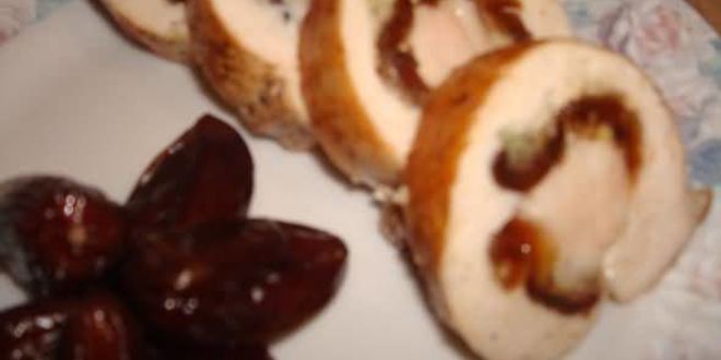 Рецепт куриного рулета с финиками