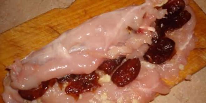 Рецепт куриного рулета с финиками