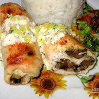 Куриные рулетики с начинкой из печени