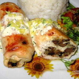 Рецепт Куриных рулетиков с начинкой из печени