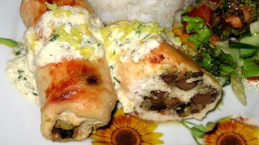 Рецепт куриных рулетиков с начинкой из печени