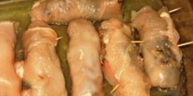 Рецепт куриных рулетиков с начинкой из печени