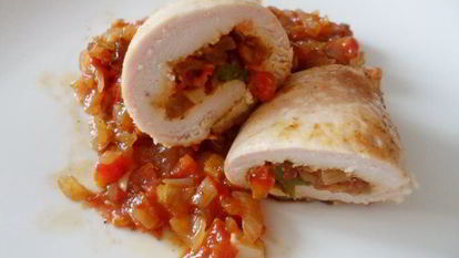 Рецепт Куриных рулетиков с овощами