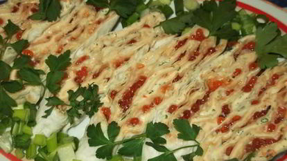 Рецепт Мини-рулетиков из лаваша