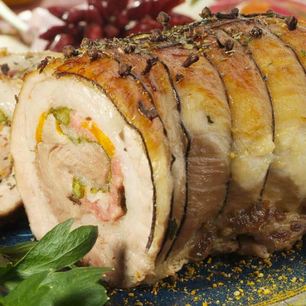 Рецепт Мясного рулета с фаршем и зеленой фасолью