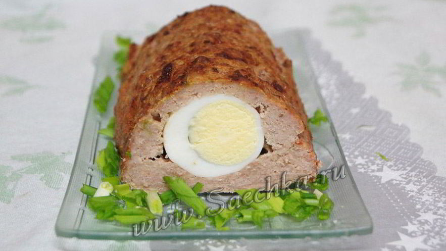 Рецепт мясного рулета с яйцом