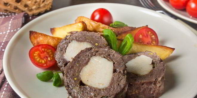Рецепт рулета из говядины с курицей