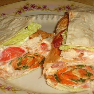 Рецепт Рулета из лаваша с корейской морковкой