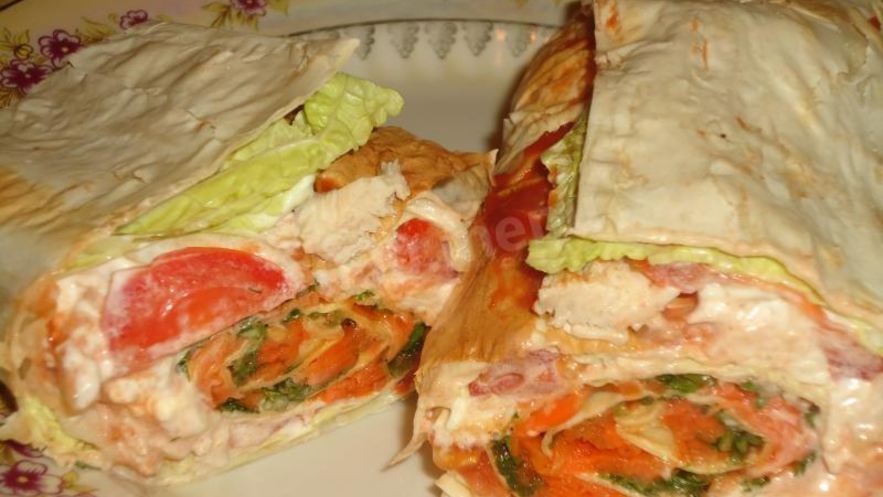 Рецепт рулета из лаваша с корейской морковкой