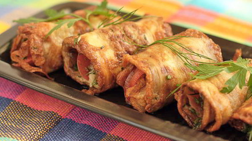 Рецепт рулетиков из баклажанов