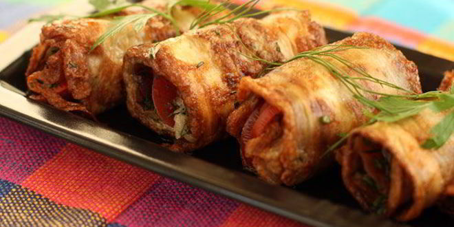 Рецепт рулетиков из баклажанов