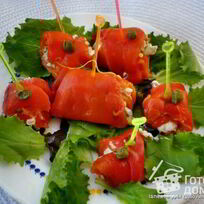 Рулетики из перца с рыбной начинкой