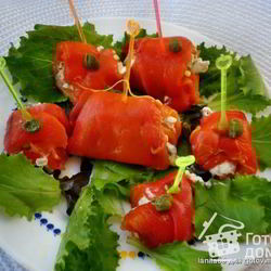 Рецепт Рулетиков из перца с рыбной начинкой