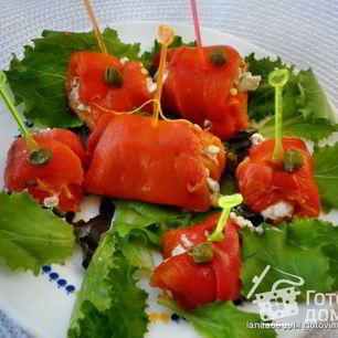 Рецепт Рулетиков из перца с рыбной начинкой