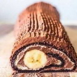 Рецепт Шоколадна-бананового рулет к чаю