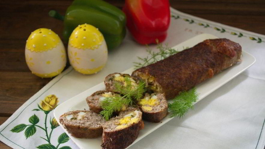 Рецепт сырно-мясного рулет