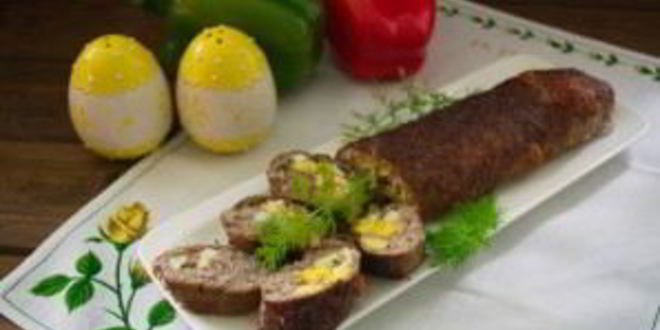 Рецепт сырно-мясного рулет