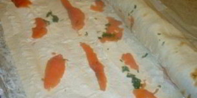 Рецепт семги в лаваше с сыром