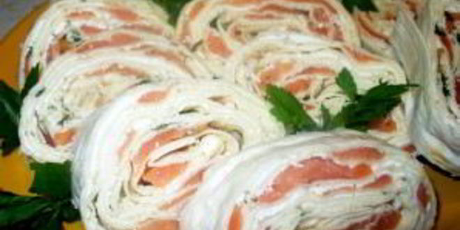 Рецепт семги в лаваше с сыром