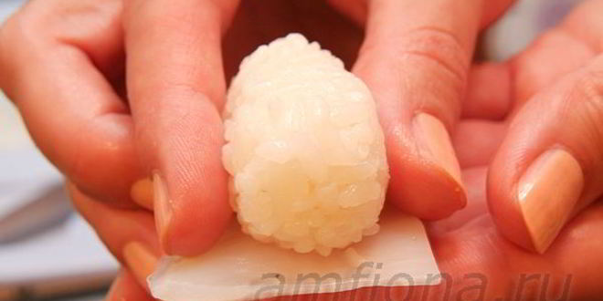 Рецепт нигирей-суш с кальмаром