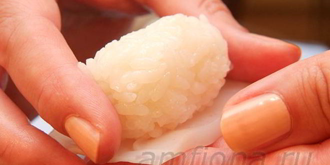 Рецепт нигирей-суш с кальмаром