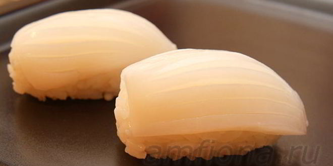 Рецепт нигирей-суш с кальмаром