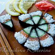 Рецепт Суш-ролла Огуречный цветок