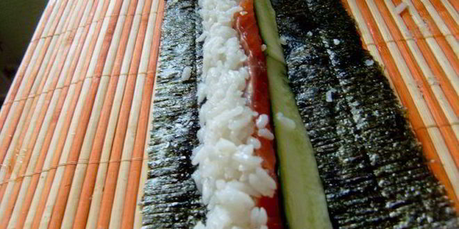 Рецепт суш-ролла огуречный цветок