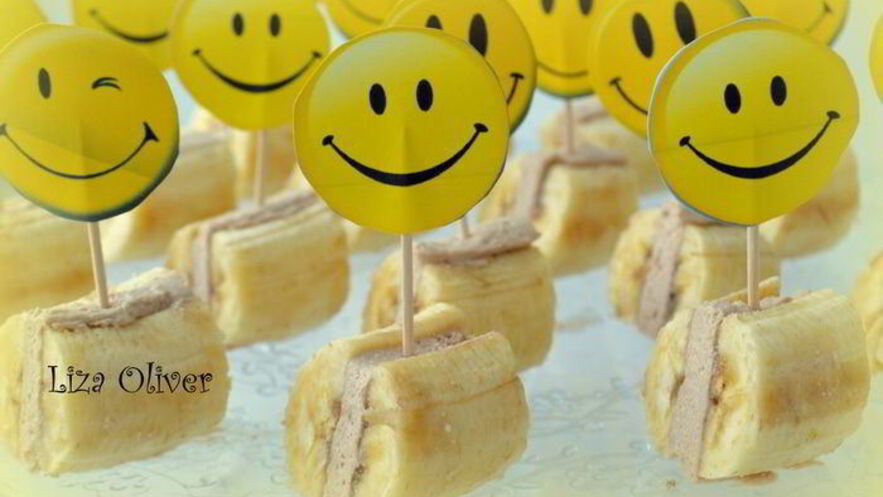 Рецепт банановых мини-сэндвичей с творожным кремом