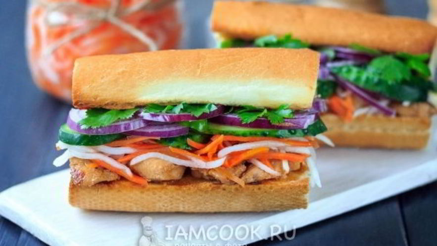 Рецепт вьетнамского сэндвича бан ми с курицей