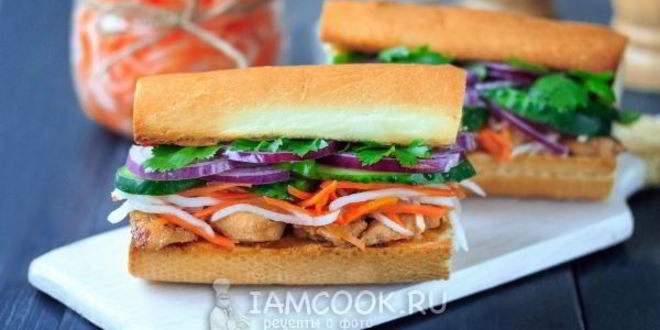 Рецепт вьетнамского сэндвича бан ми с курицей